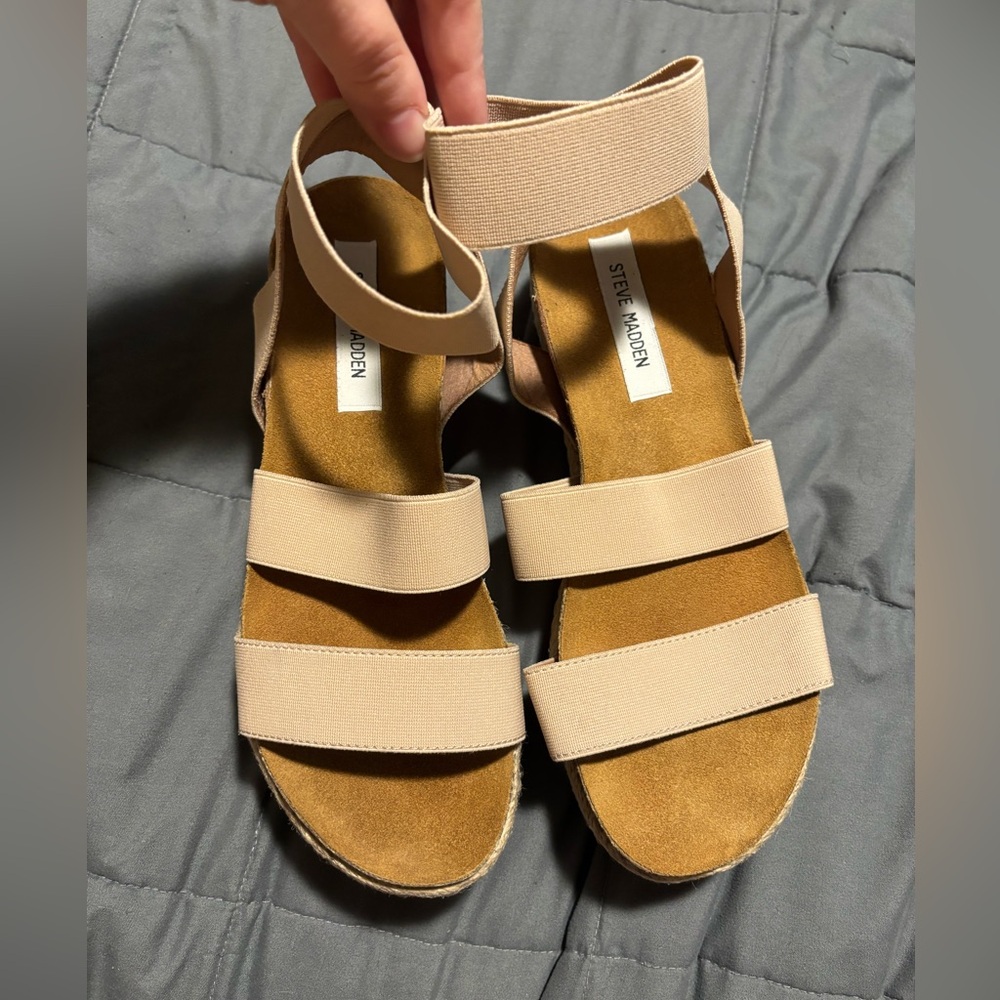 STEVE MADDEN Women's Kimmie Tan Strappy Platform Sandals Size 9